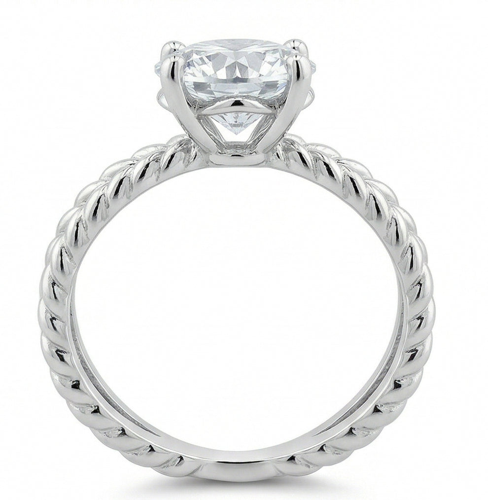 echter round diamant 3Karat ring Profilansicht