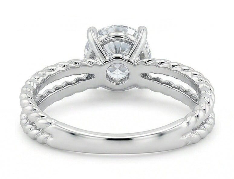 echter round diamant 3Karat ring auf Weiß