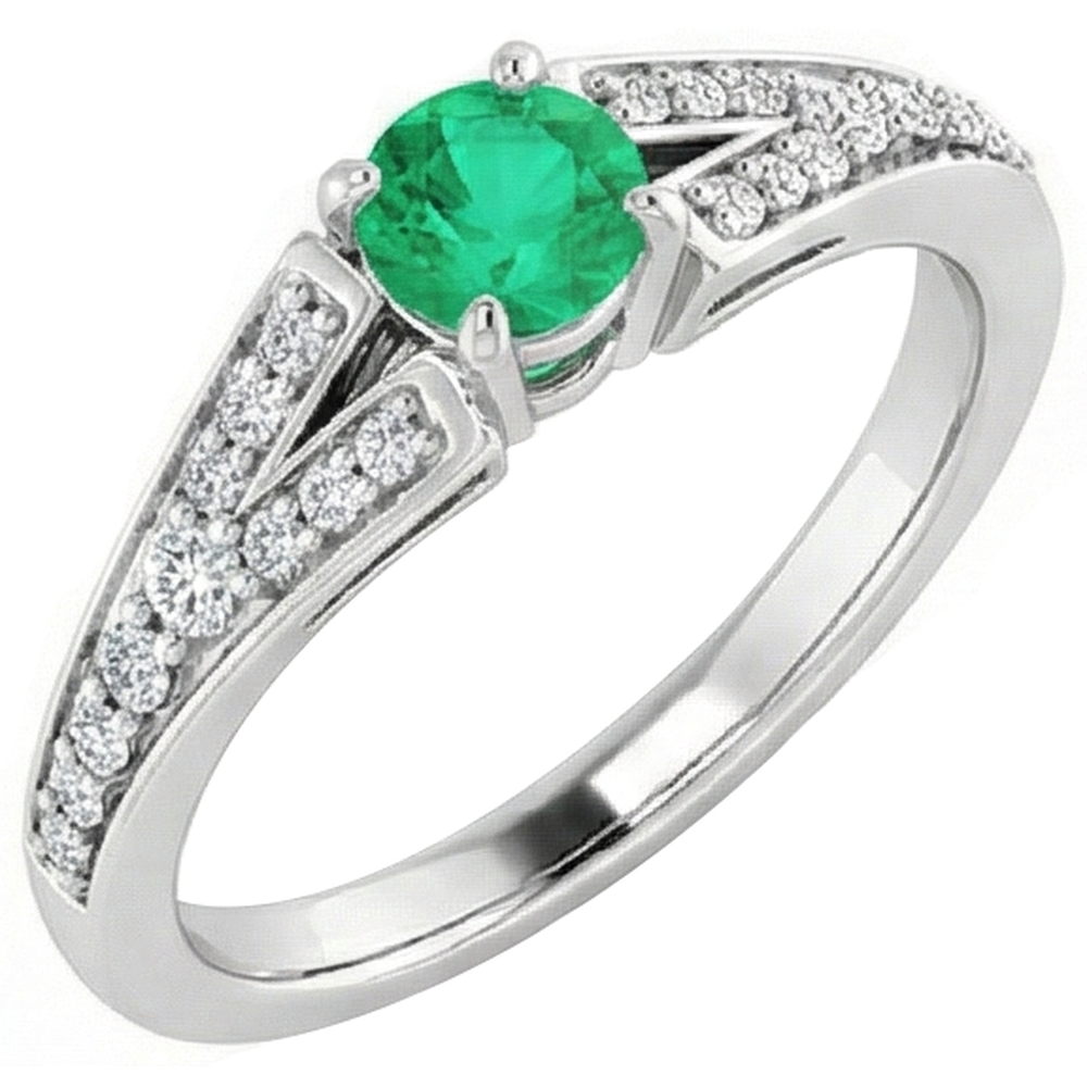 echter round smaragd 1.75Karat ring Detailansicht
