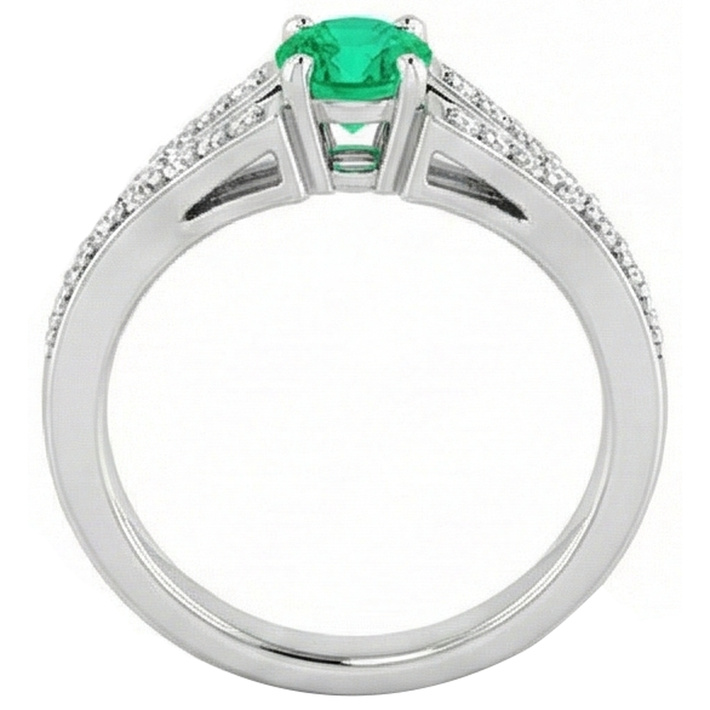 echter round smaragd 1.75Karat ring auf Weiß