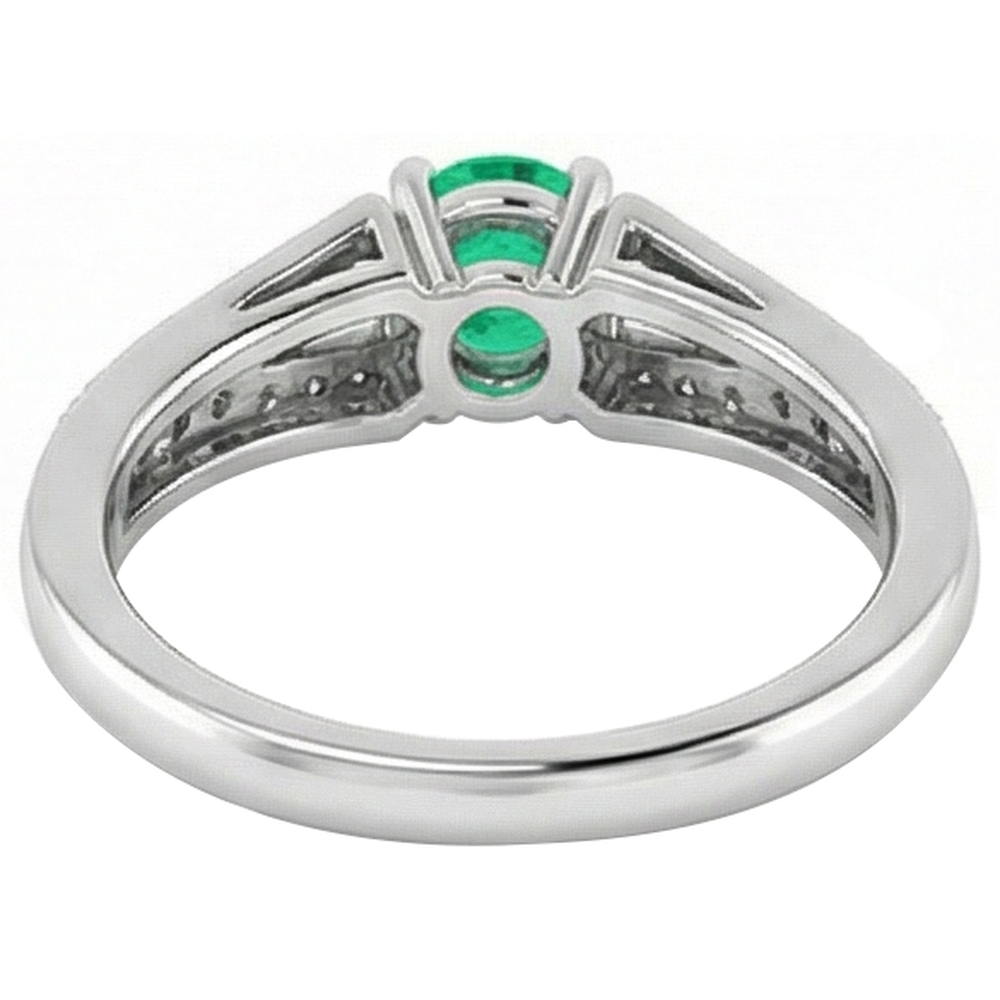echter round smaragd 1.75Karat ring mit Diamantbesatz