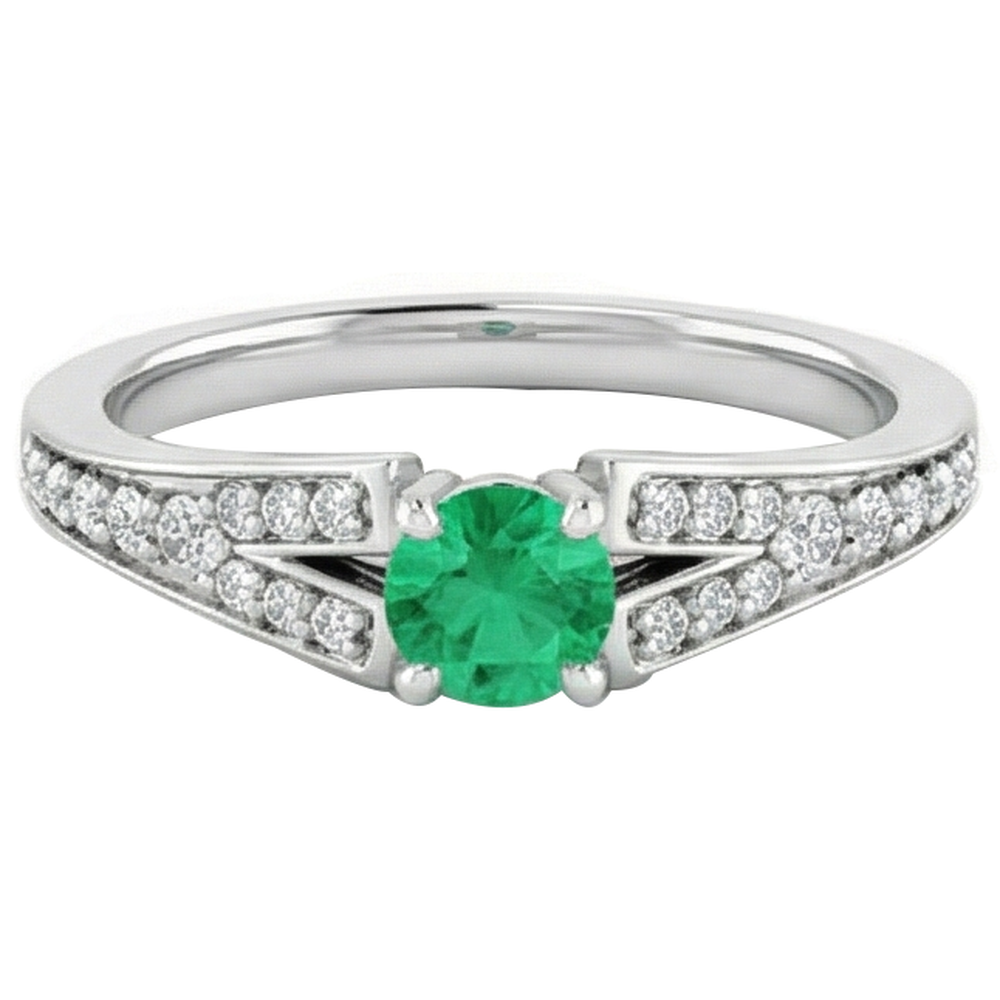echter round smaragd 1.75Karat ring Seitenansicht