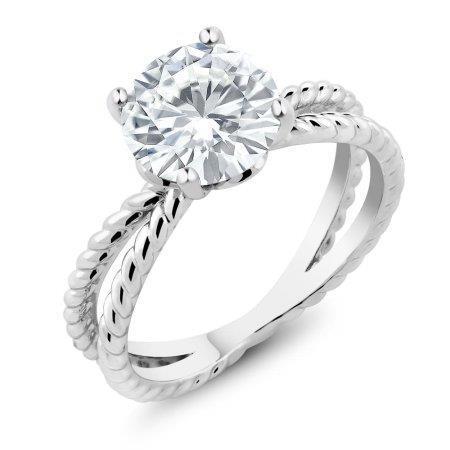 Split Shank Natürliche Diamant Solitaire 3 Kt Ehering Weißgold 14K