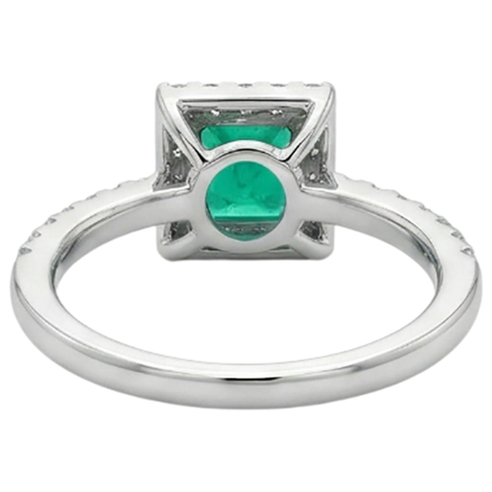 Edler Smaragd Farbstein-Ring 3-Karat 14 Karat Zweifarbig Gold – Alternative Ansicht