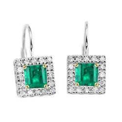 Natürlicher GIA-Zertifiziert Smaragd Gemstone Earring 2 Karat