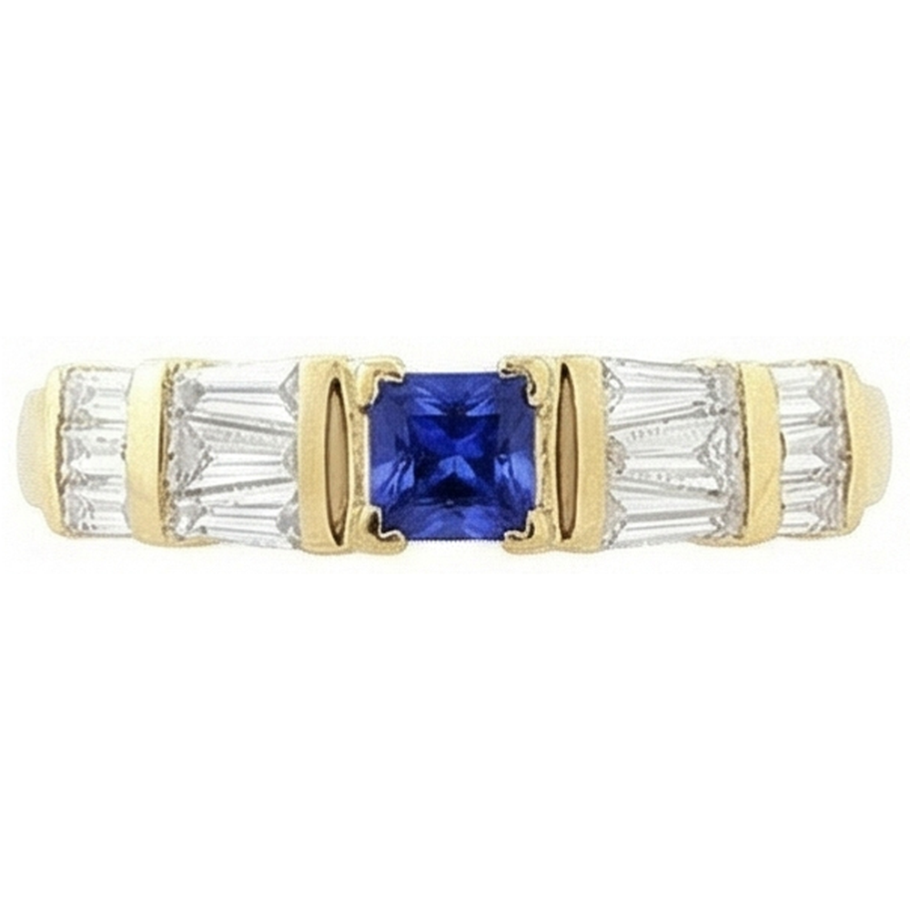 Sri Lanka Blauer Saphir 2,51 Karat Ring Gelbgold 14K