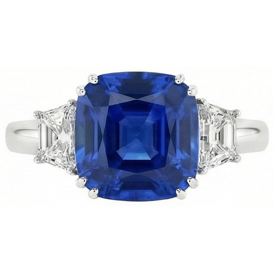 echter asscher diamant 14Karat ring Seitenansicht