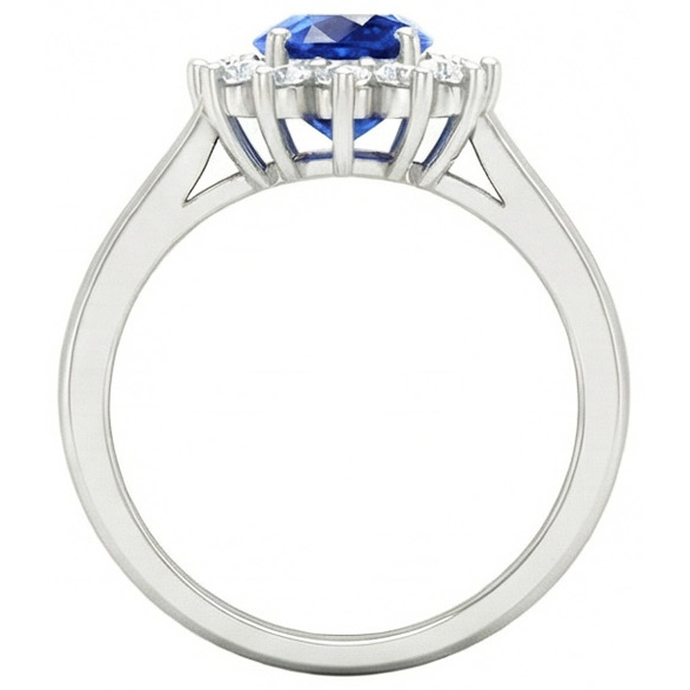 echter oval diamant 2.60Karat ring Profilansicht