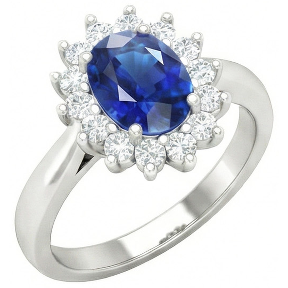 echter oval diamant 2.60Karat ring Vorderansicht
