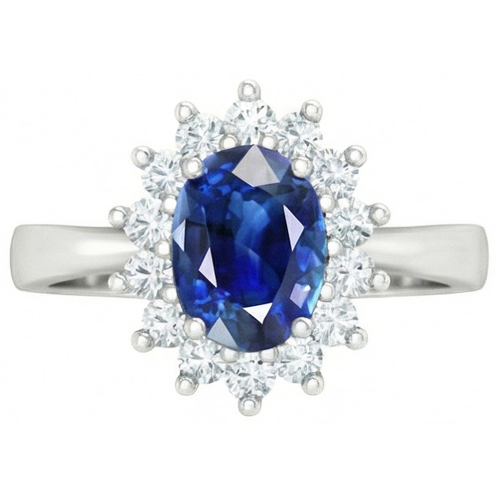 echter oval diamant 2.60Karat ring Seitenansicht