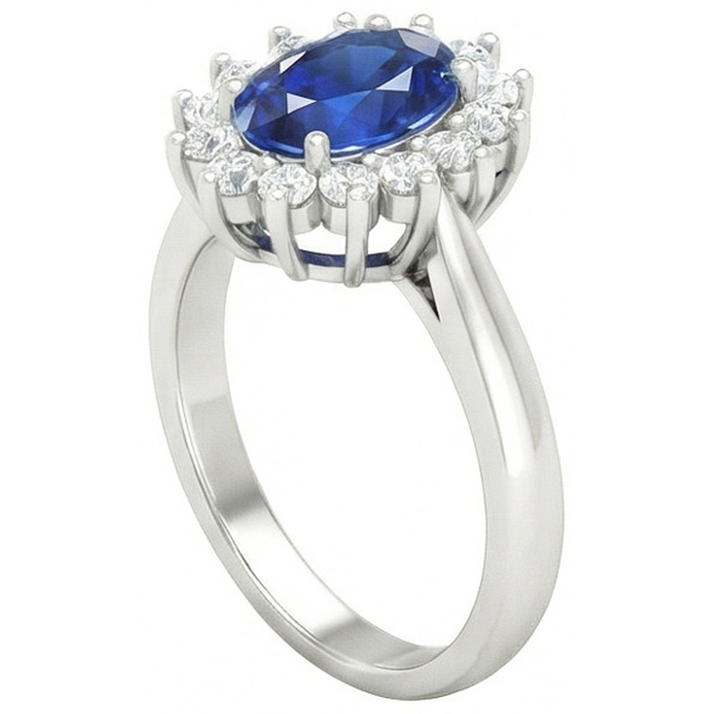 echter oval diamant 2.60Karat ring Detailansicht