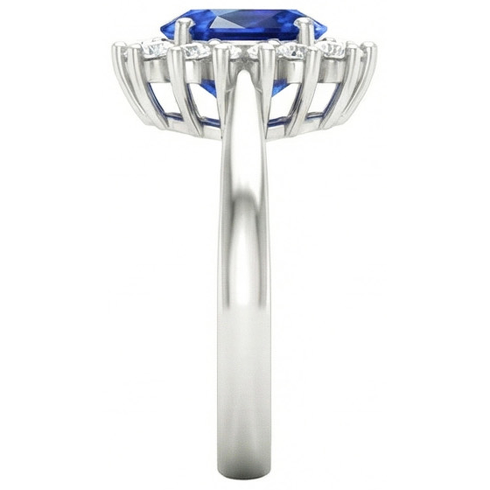 echter oval diamant 2.60Karat ring Draufsicht