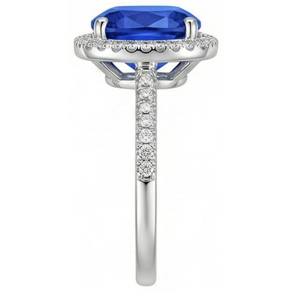 echter round diamant 3.30Karat ring Profilansicht