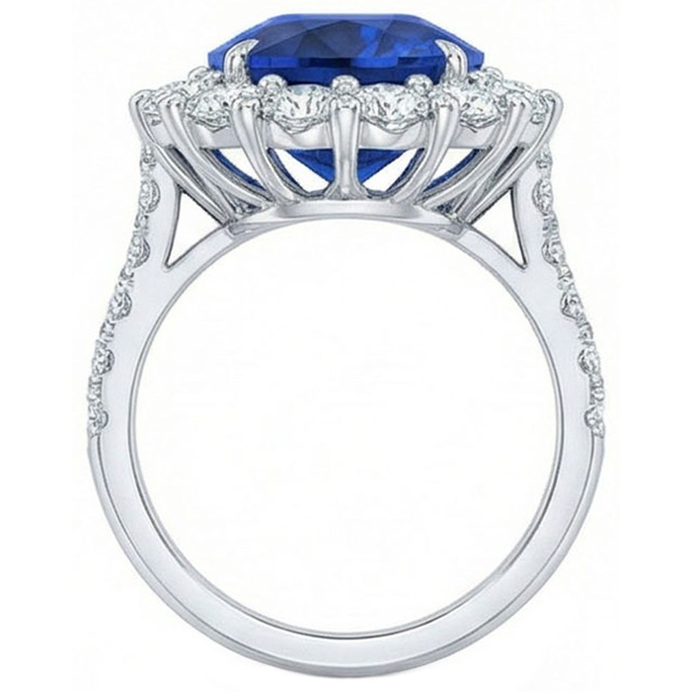 echter oval diamant 4.50Karat ring auf Weiß