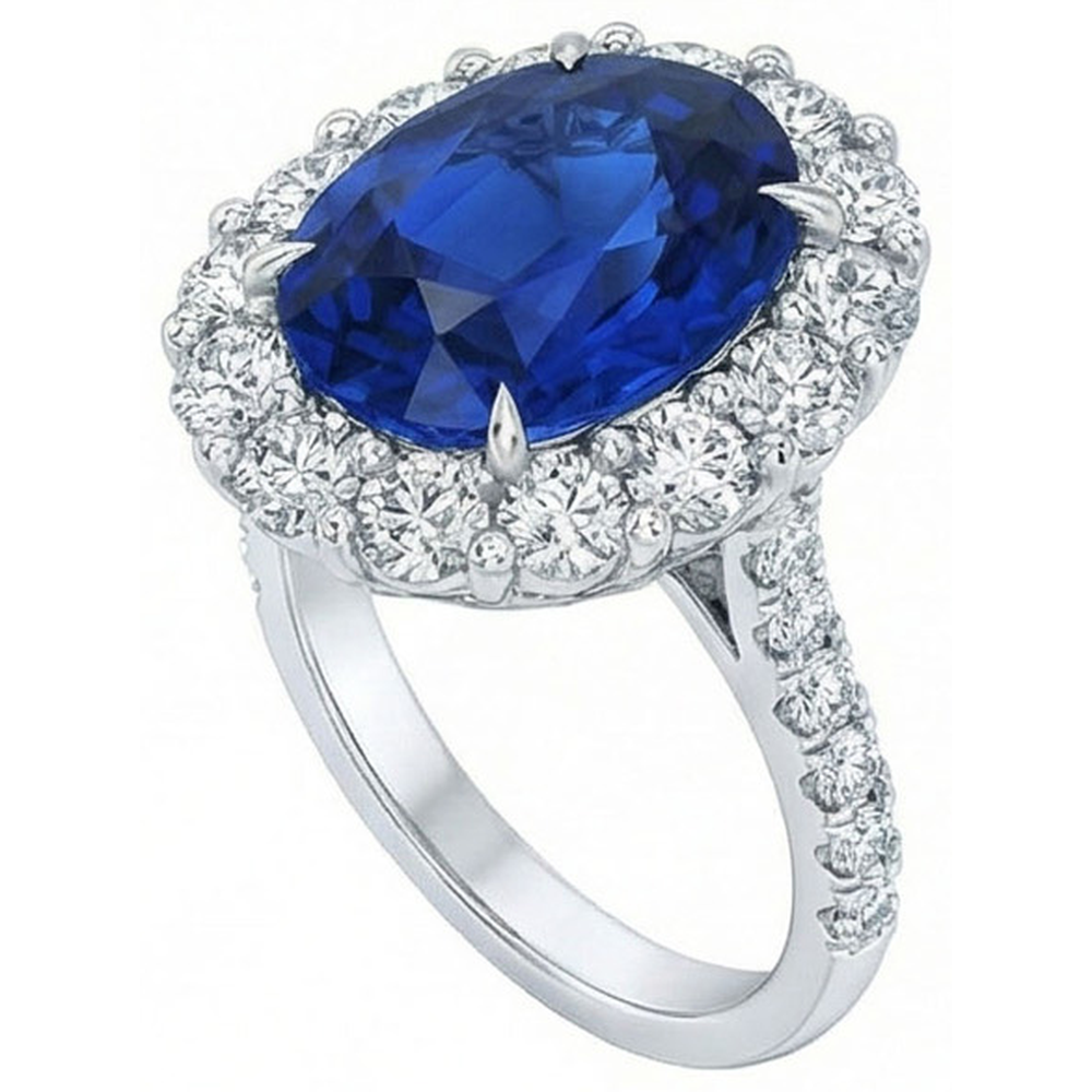 echter oval diamant 4.50Karat ring Detailansicht