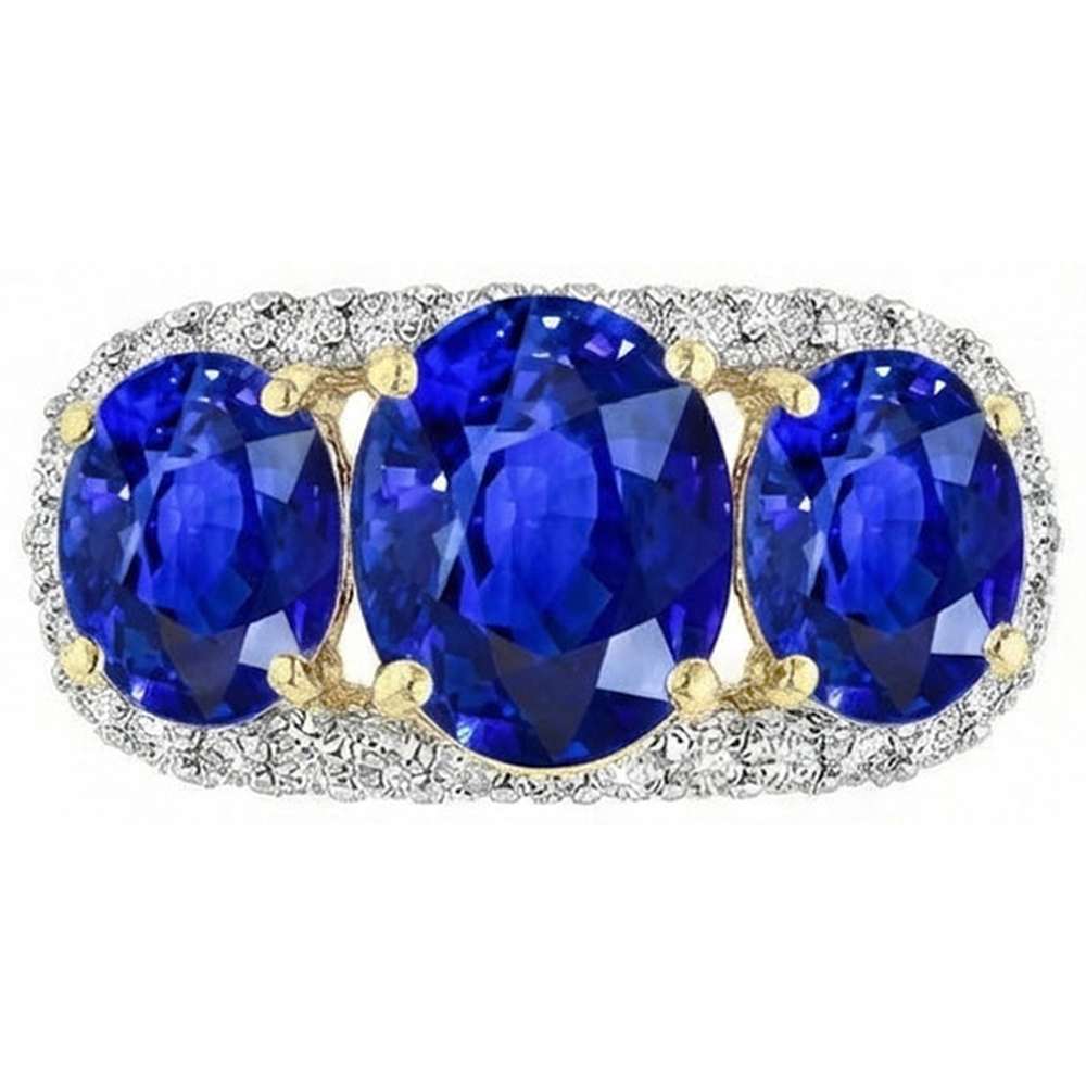 echter oval diamant 6Karat ring Draufsicht