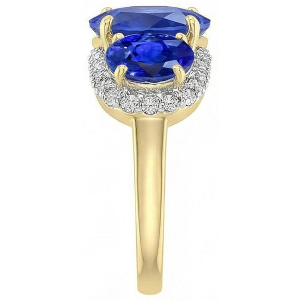 echter oval diamant 6Karat ring Profilansicht