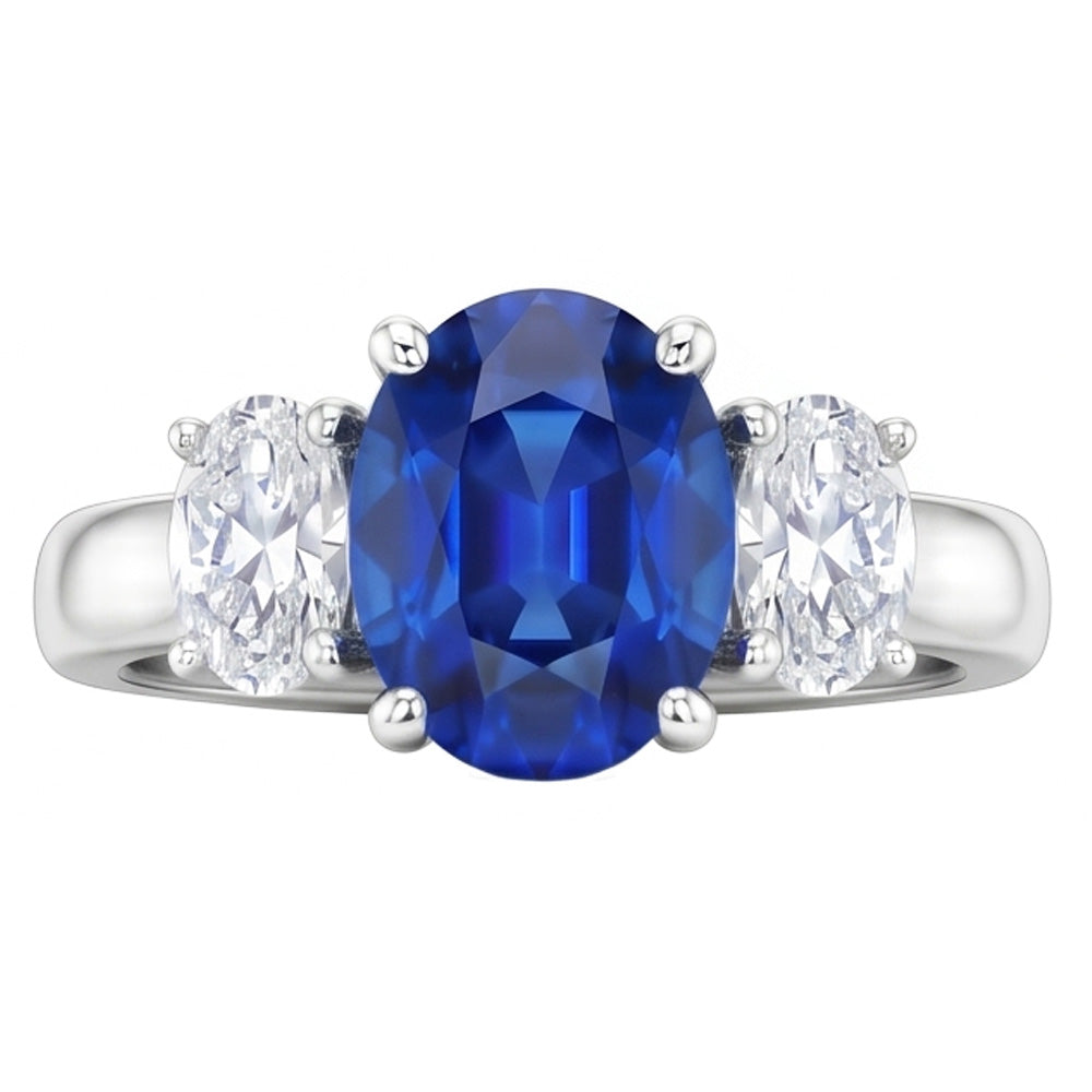 echter oval diamant 2.60Karat ring Seitenansicht
