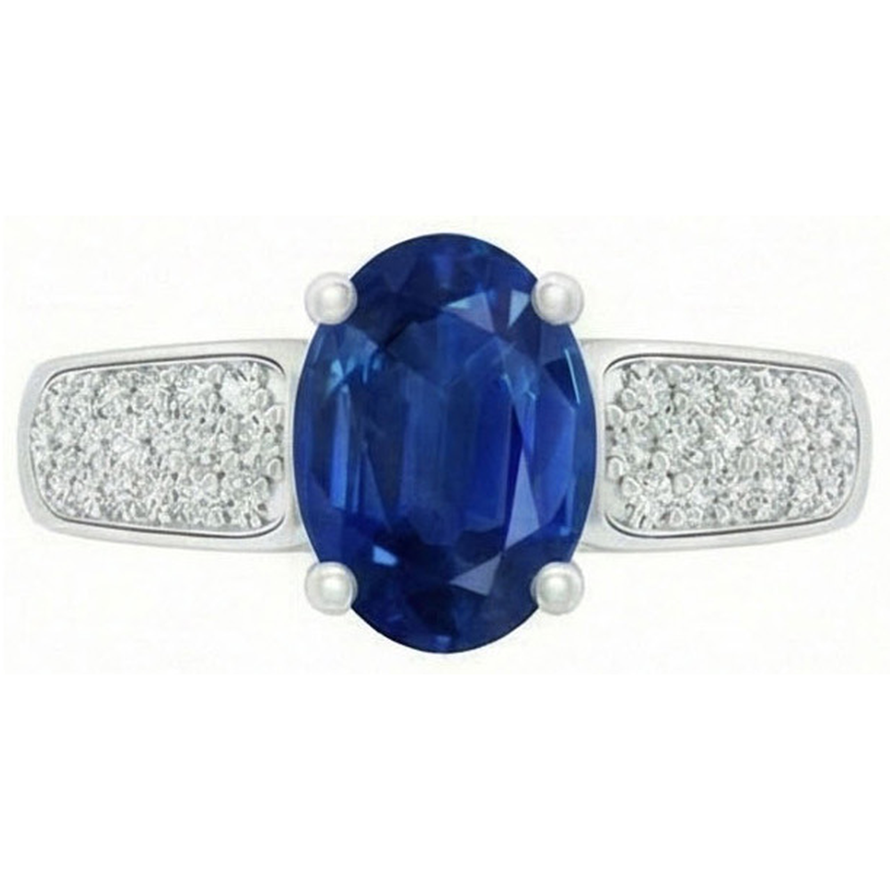 echter oval saphir 4.40Karat ring Detailansicht