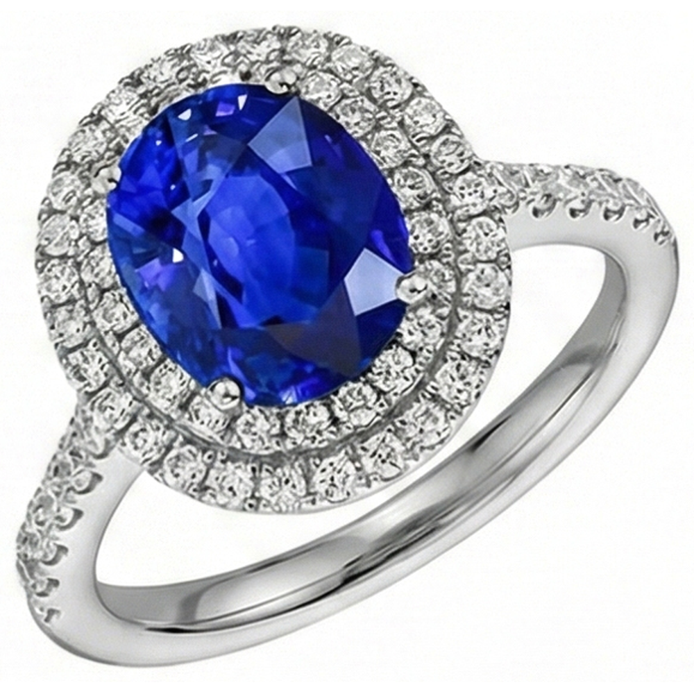 echter oval diamant 2Karat ring Detailansicht