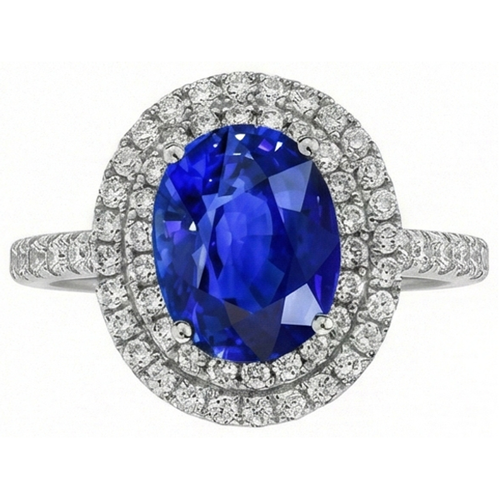echter oval diamant 2Karat ring Seitenansicht
