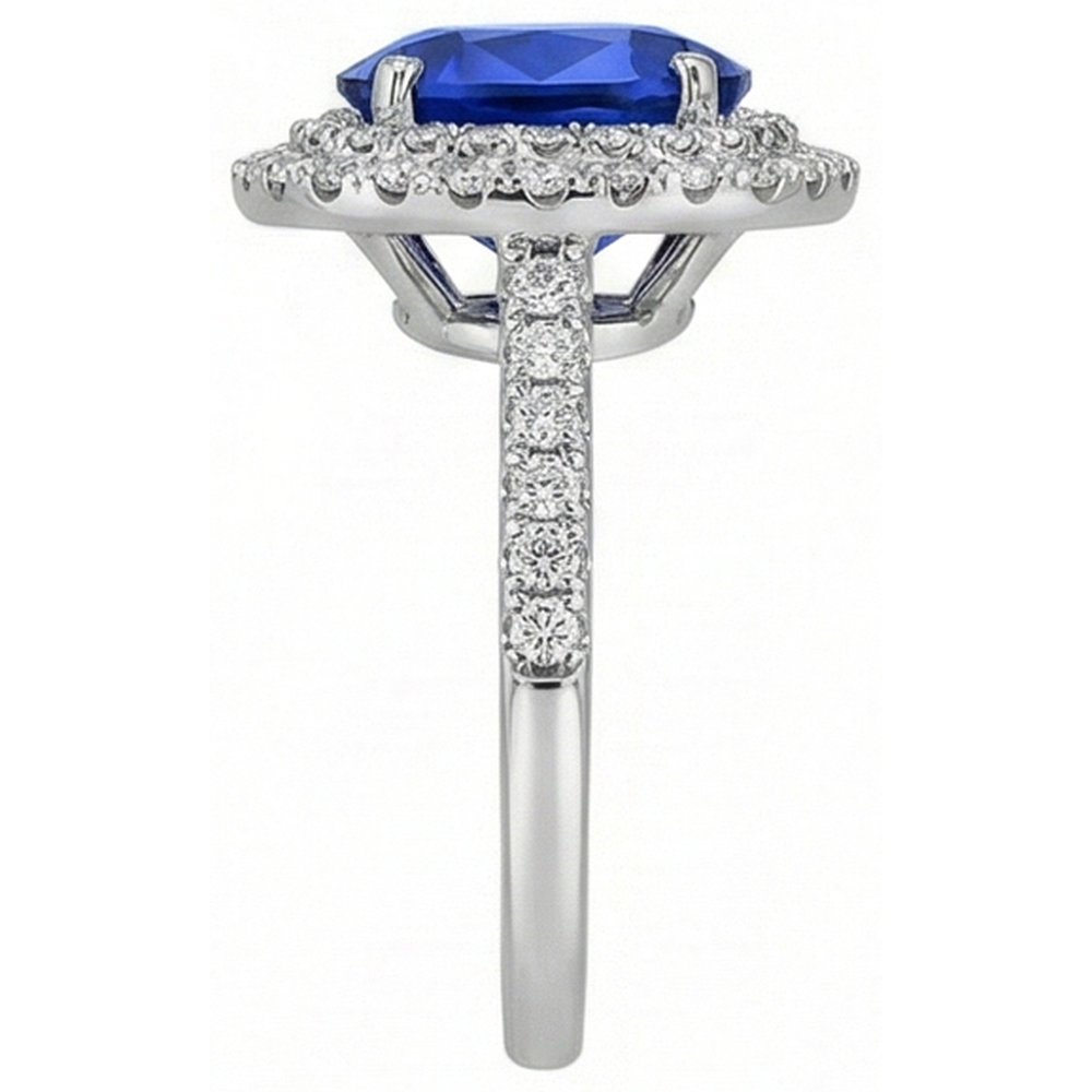 echter oval diamant 2Karat ring Draufsicht