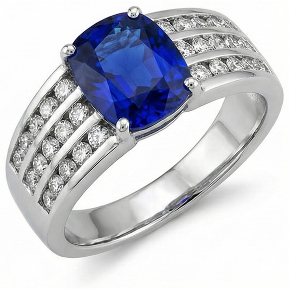 echter round diamant 14Karat ring Vorderansicht