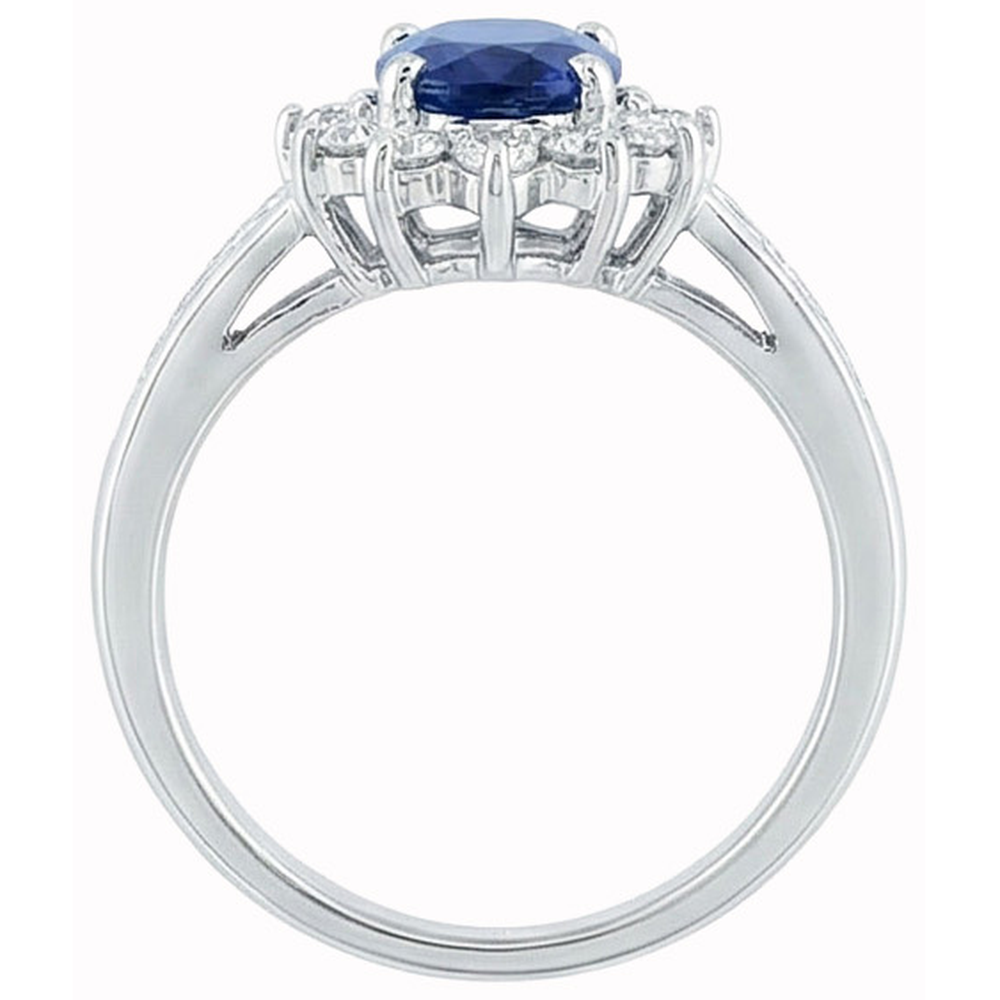 echter oval diamant 3.80Karat ring Profilansicht