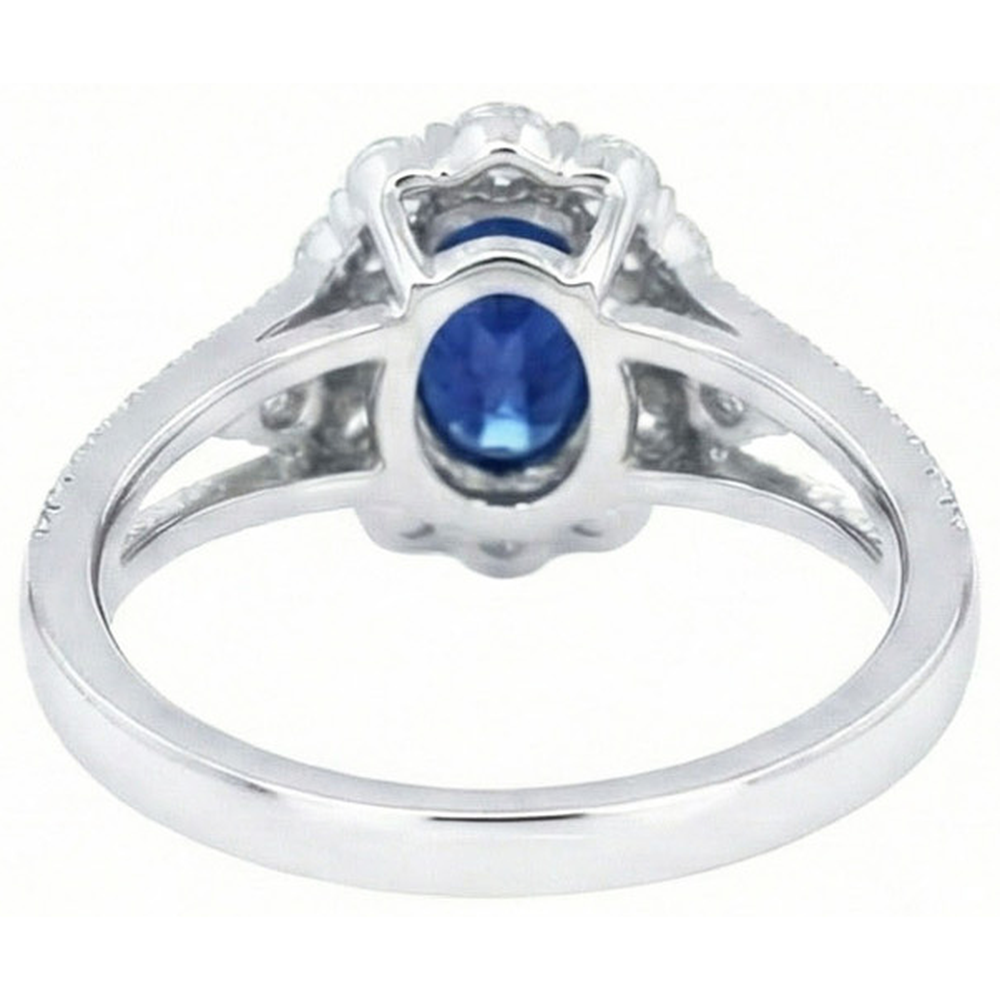 echter oval diamant 2.05Karat ring Profilansicht