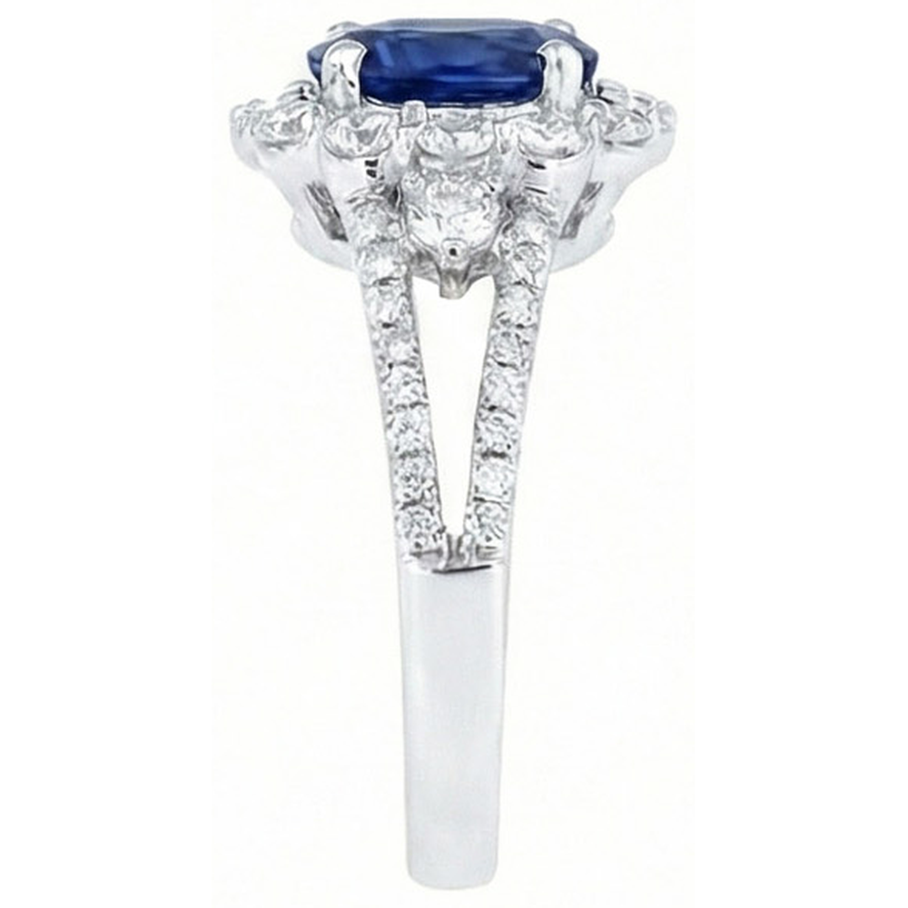 echter oval diamant 2.05Karat ring Draufsicht