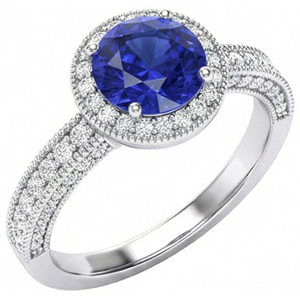 echter round diamant 3.05Karat ring Vorderansicht