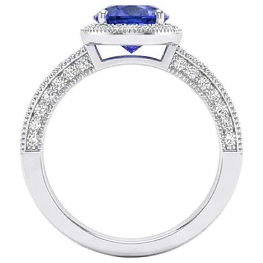 echter round diamant 3.05Karat ring Draufsicht
