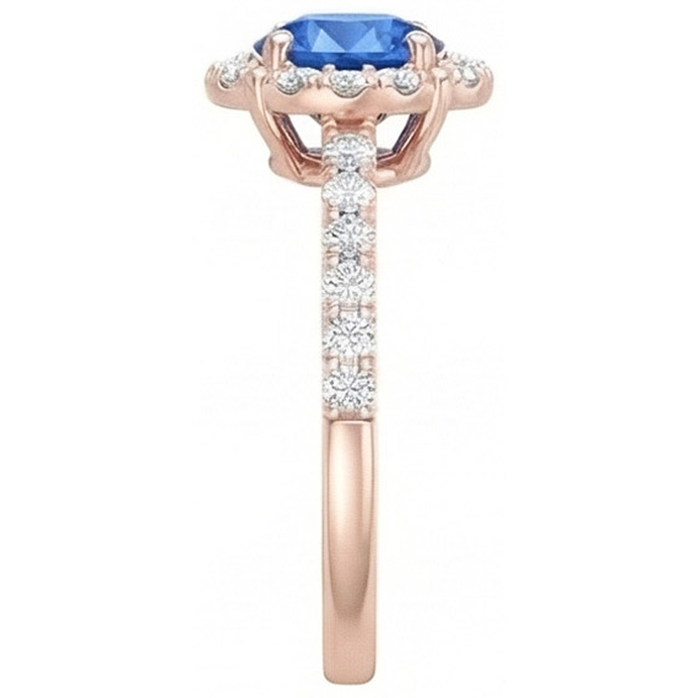 echter round diamant 3.25Karat ring Profilansicht