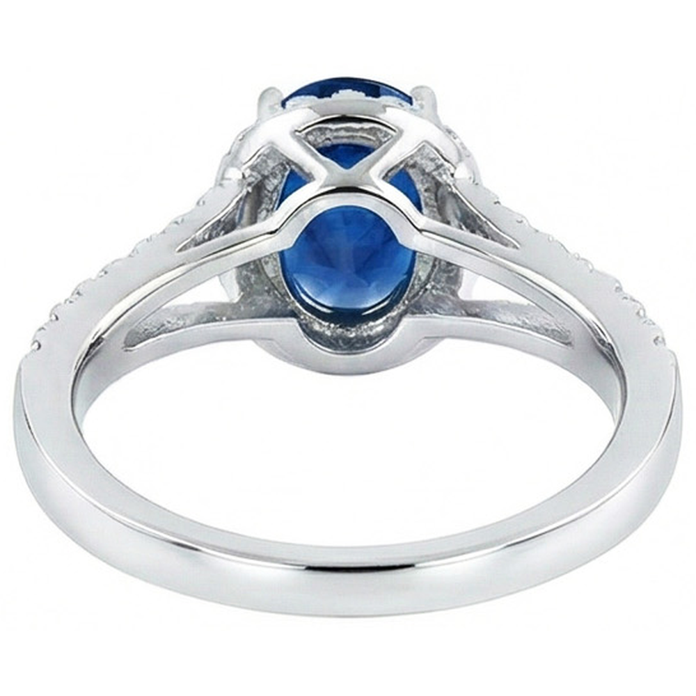 echter oval saphir 3.40Karat ring auf Weiß