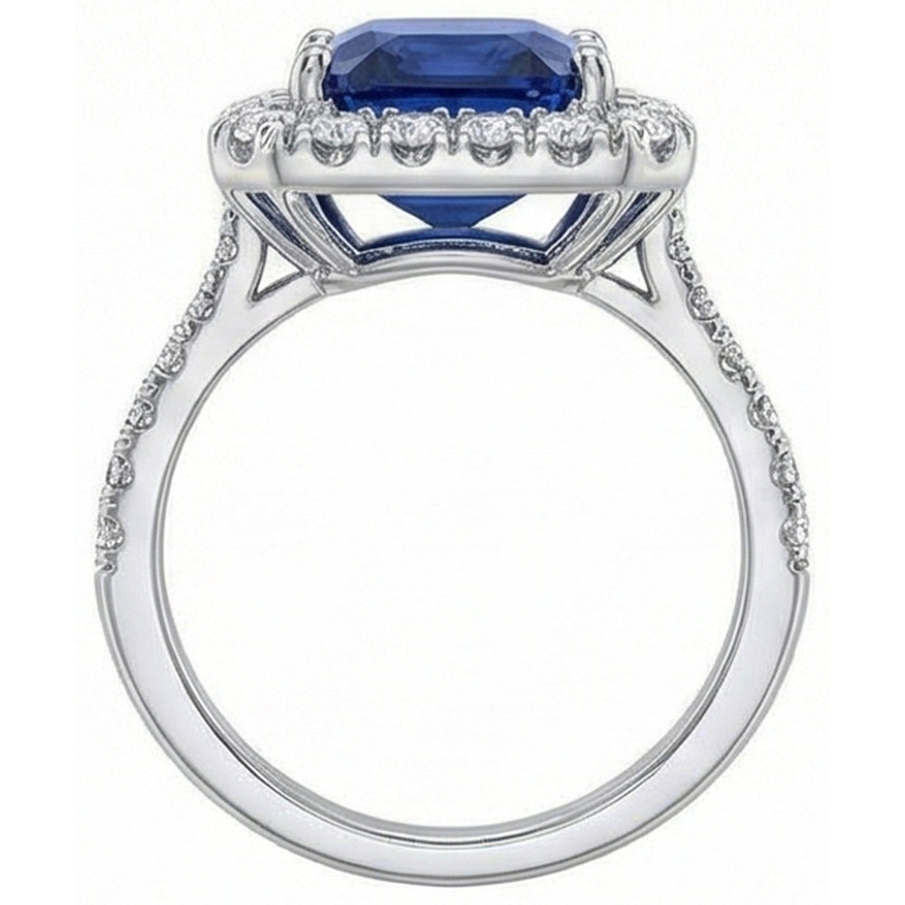 echter round diamant 4.30Karat ring auf Weiß