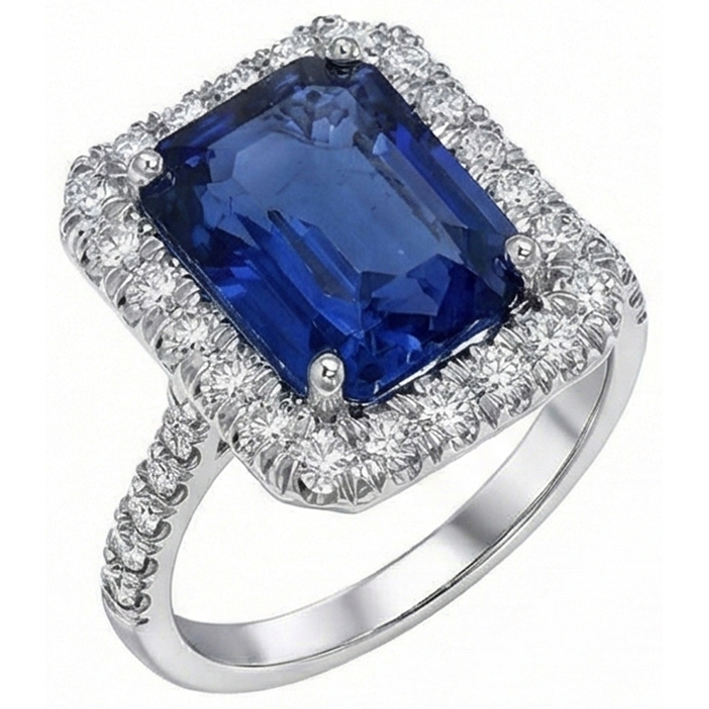 echter round diamant 4.30Karat ring Seitenansicht