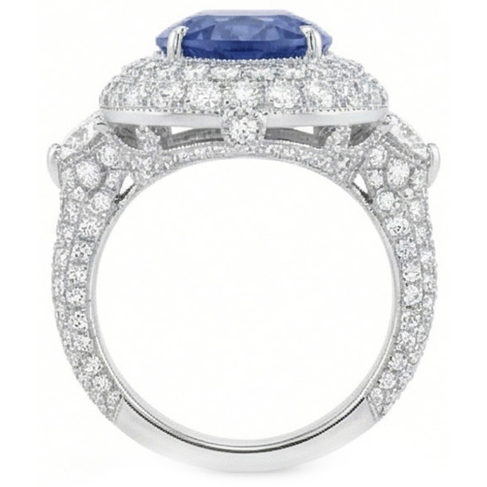 echter oval diamant 6Karat ring Profilansicht