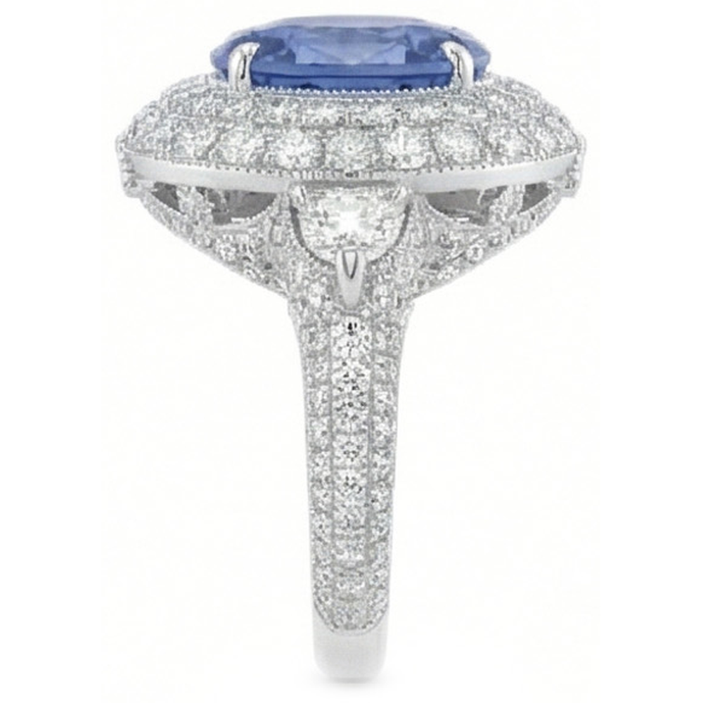 echter oval diamant 6Karat ring Draufsicht
