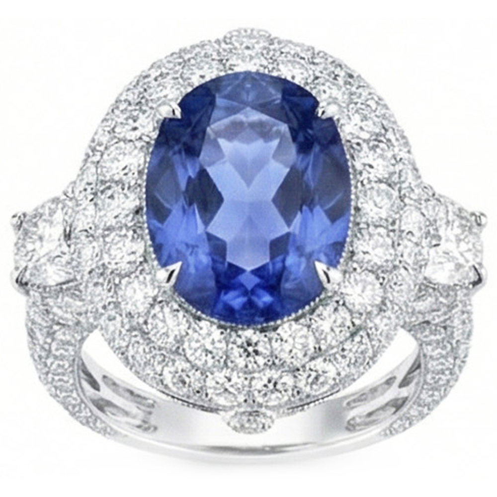 echter oval diamant 6Karat ring Detailansicht