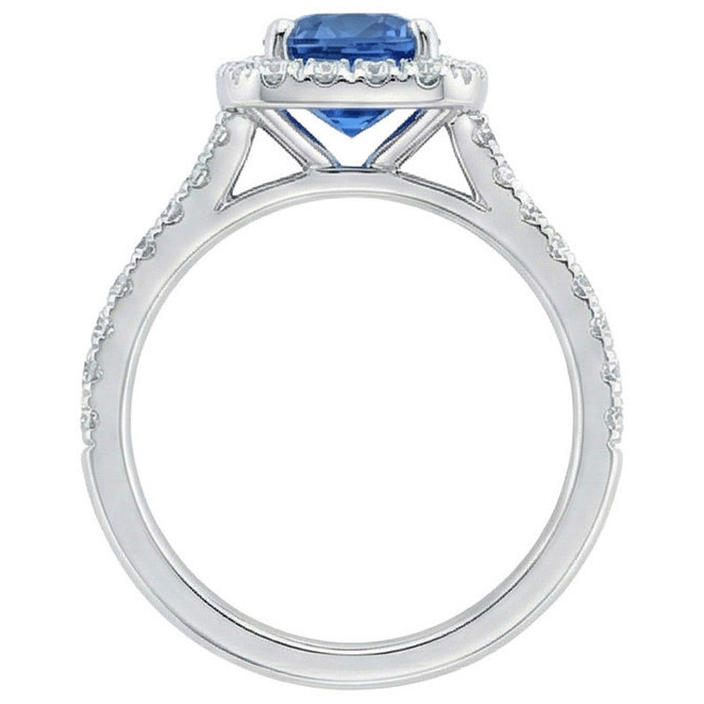 echter round diamant 3.35Karat ring Profilansicht