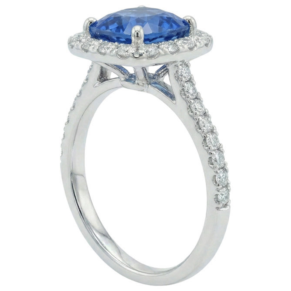 echter round diamant 3.35Karat ring Draufsicht