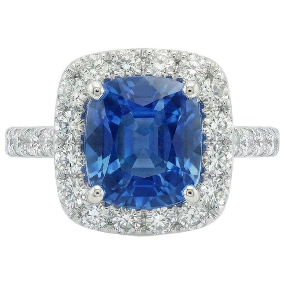 echter round diamant 3.35Karat ring Seitenansicht