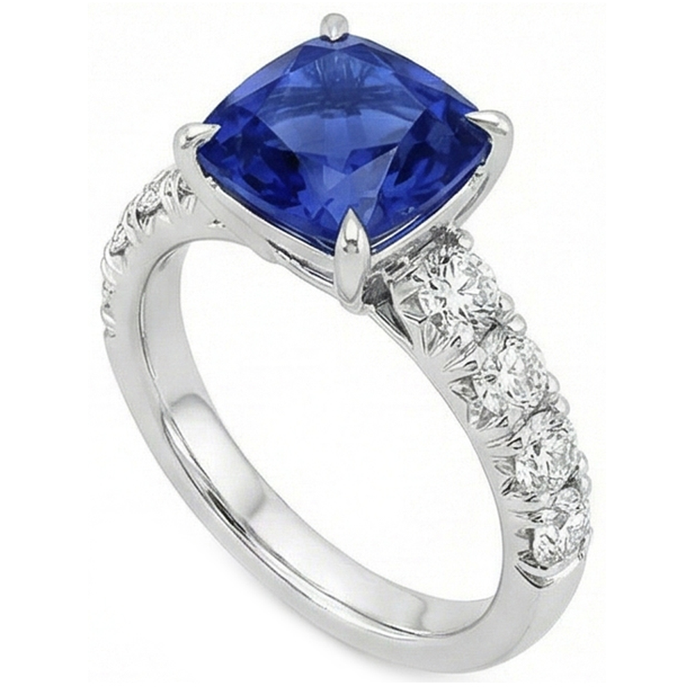 echter round diamant 3.25Karat ring Seitenansicht
