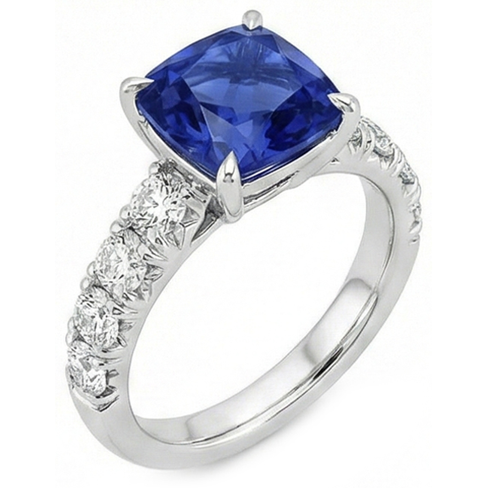 echter round diamant 3.25Karat ring Draufsicht