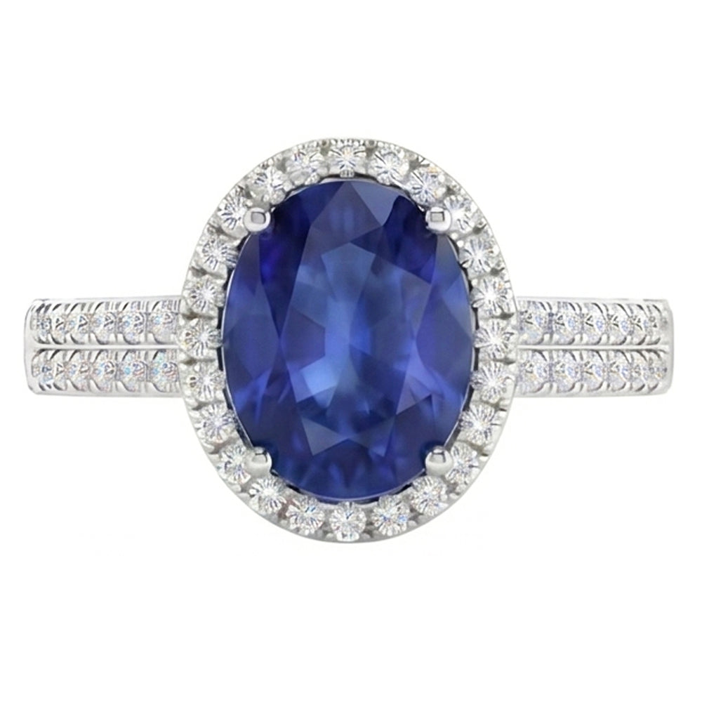 echter oval diamant 7Karat ring Seitenansicht
