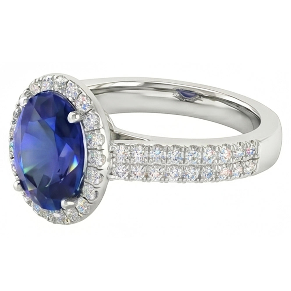 echter oval diamant 7Karat ring Detailansicht