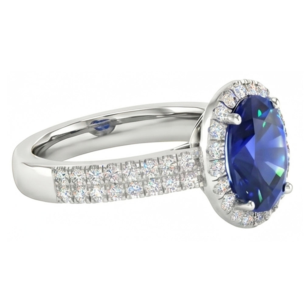 echter oval diamant 7Karat ring Draufsicht