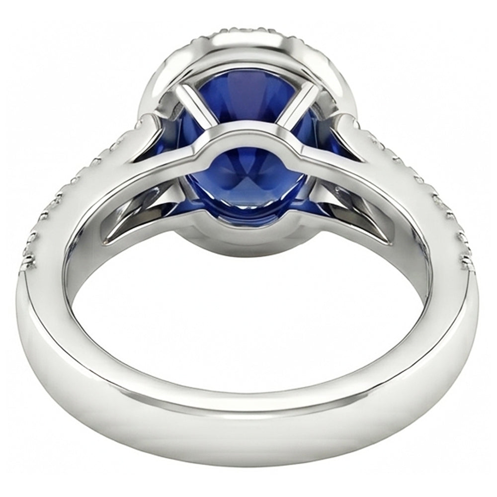 echter oval diamant 7Karat ring Profilansicht