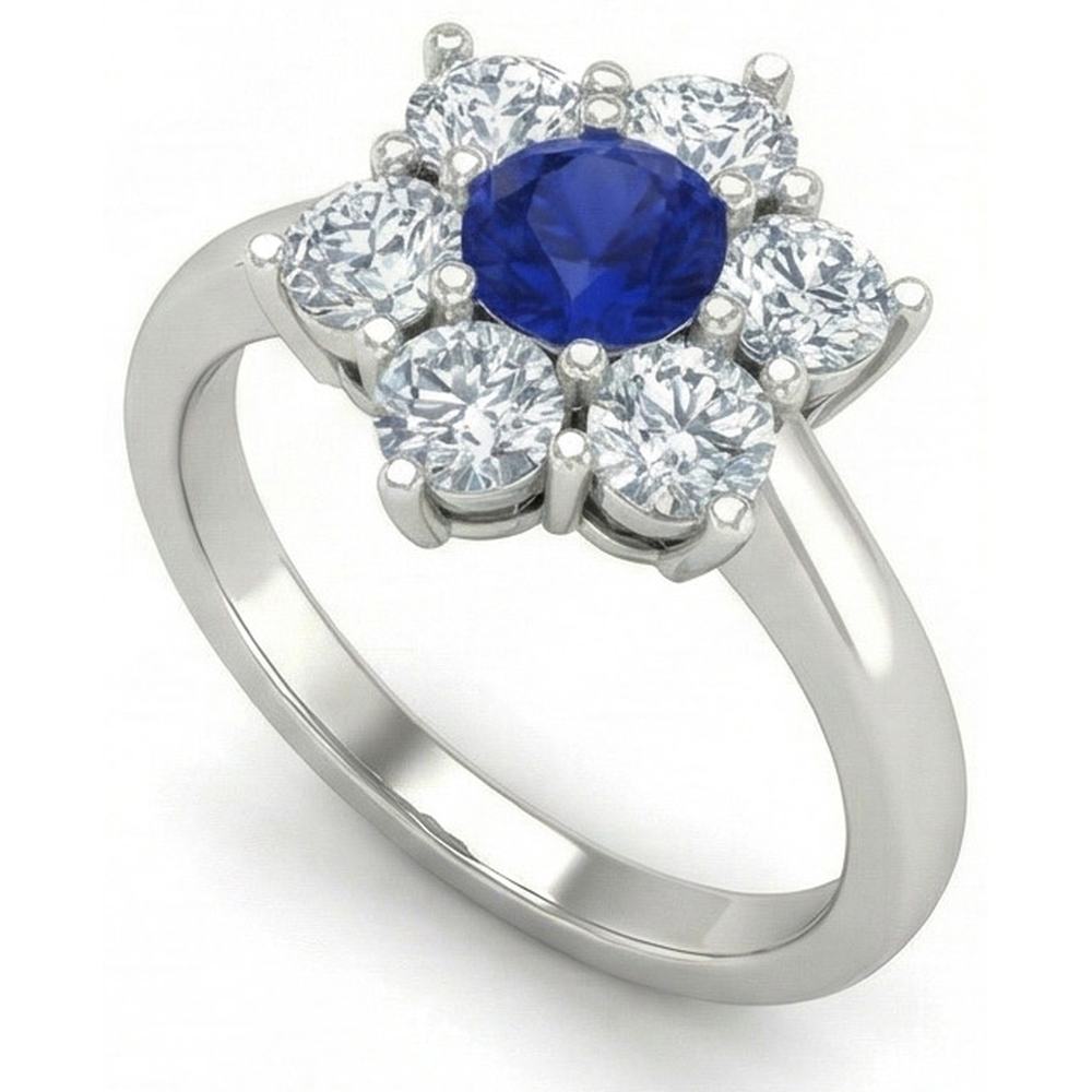 echter round diamant 4Karat ring Detailansicht