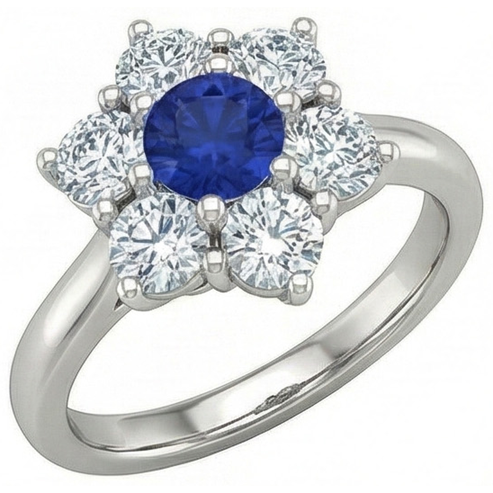 echter round diamant 4Karat ring Vorderansicht
